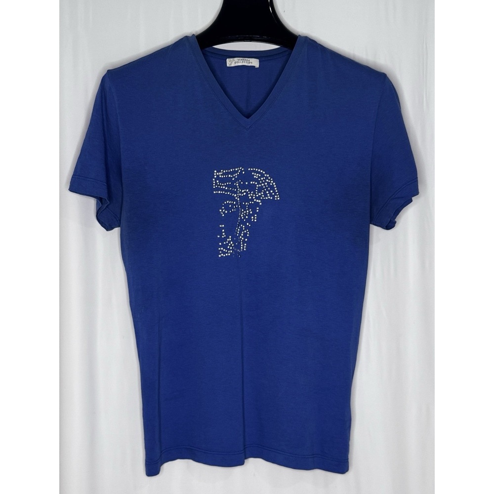 Size Small - Versace Collection Half Medusa Head Motif Blue